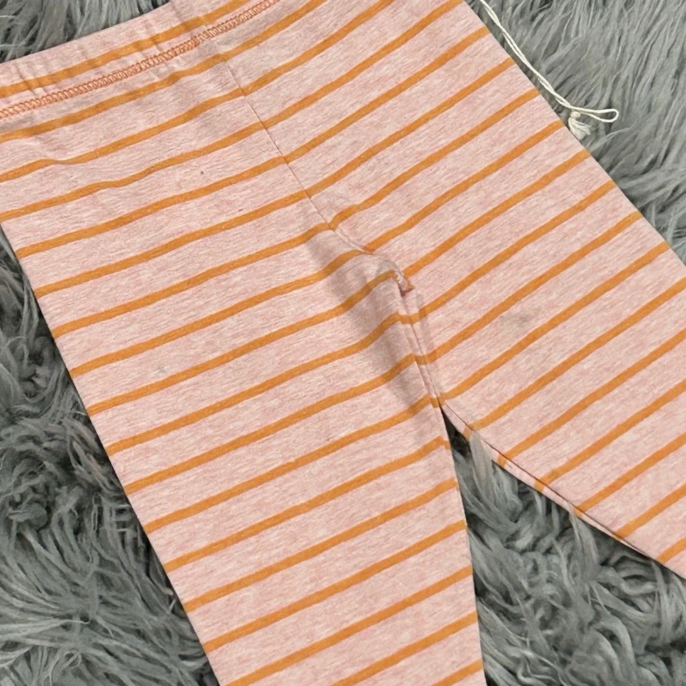 Everbloom Girls Orange & Pink Stripe Leggings Size 6 Month NWT